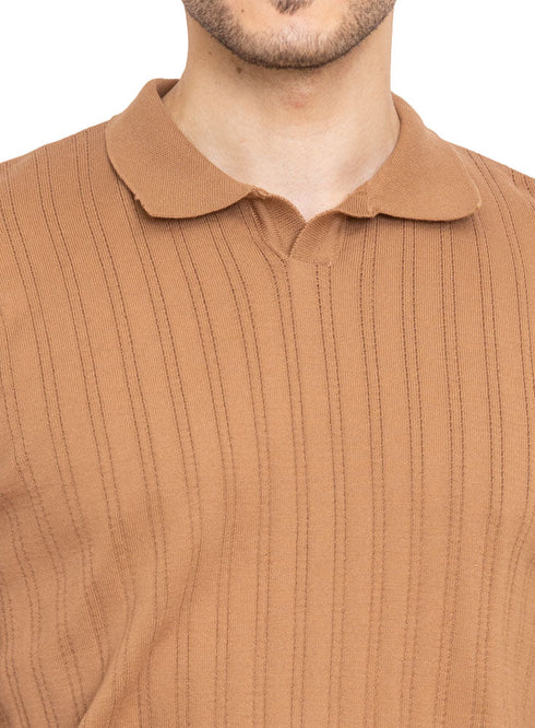Camel F - Polo Neck Pullover - Khotwh